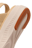 Women's Beige Chunky Sole Fabric Comfort Sandals | Derimod