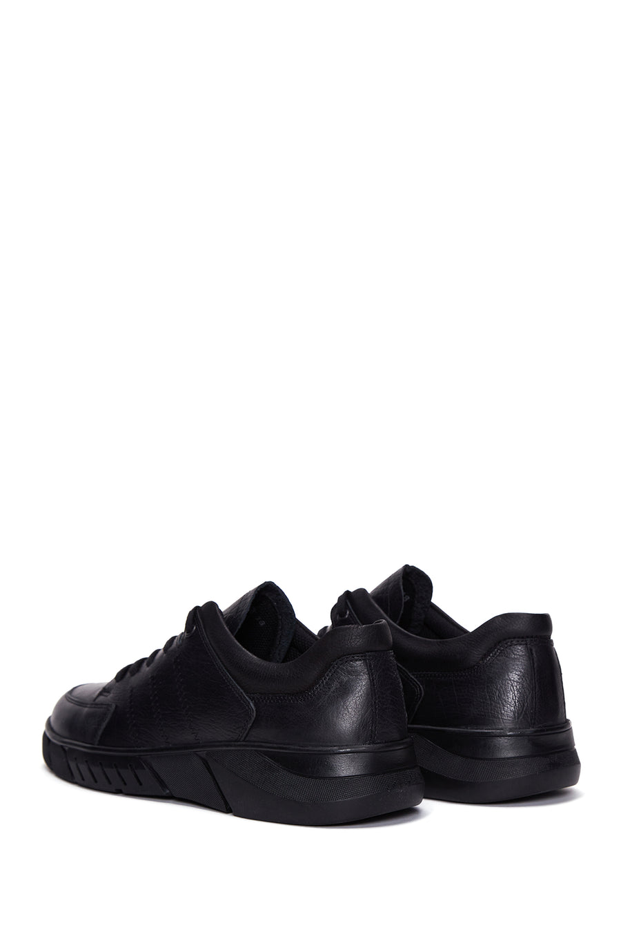Men's Black Leather Casual Sneaker