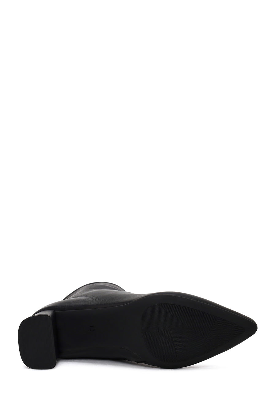 Derimod Flex Woman Black Zip Closure Chunky-Heeled Leather Boots