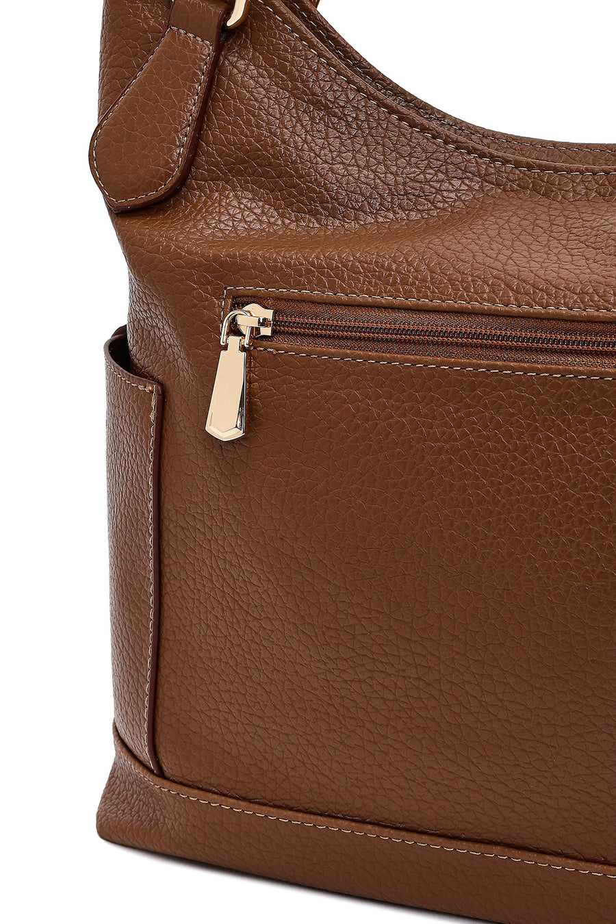 Woman Brown Long-Strap Shoulder Bag