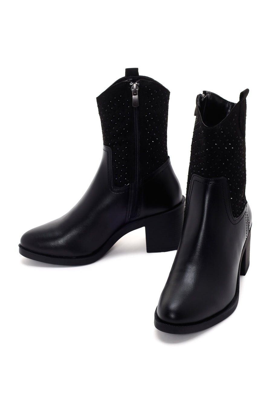 Women's Black Heeled Cowboy Boots