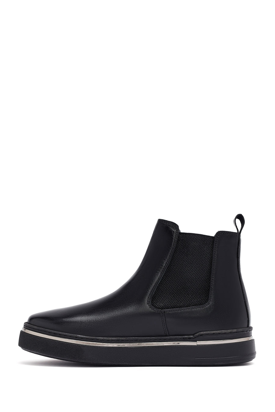 Men's Black Thick Sole Leather Chelsea Boots