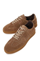 Erkek Vizon Bağcıklı Süet Deri Sneaker | Derimod