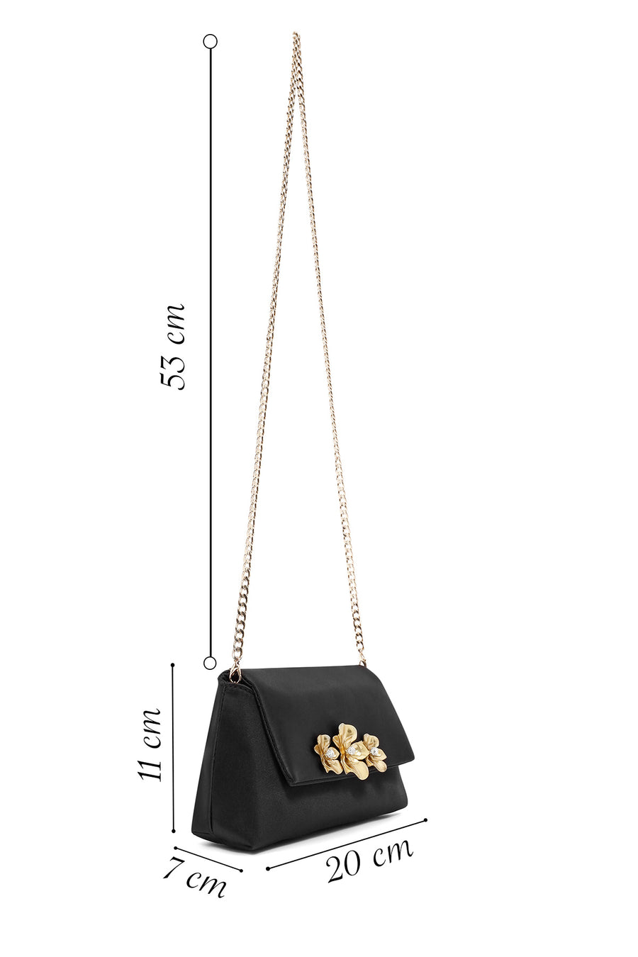 Women's Black Chain Strap Crossbody Bag