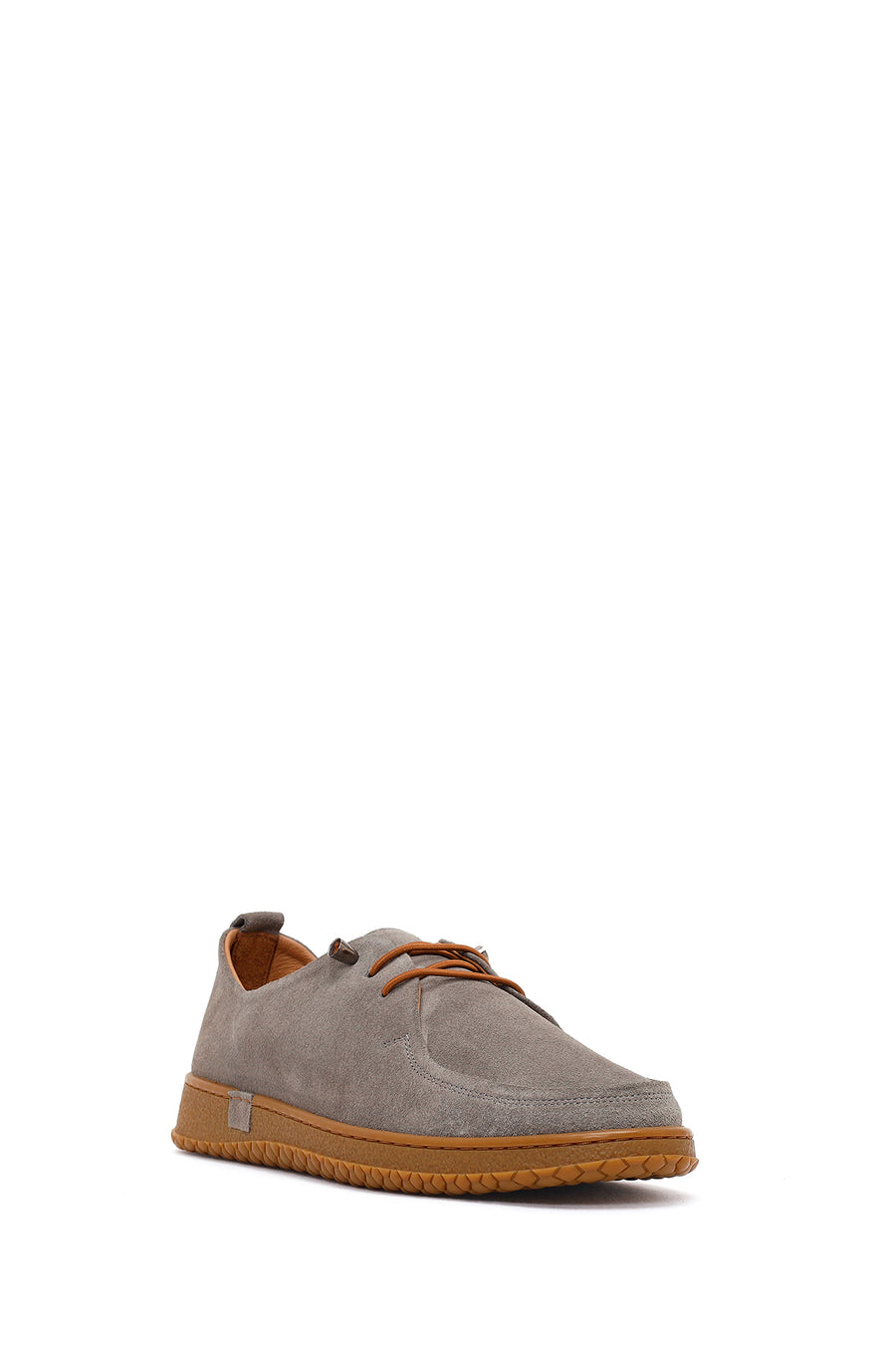 Women's Grey Lace-up Suede Leather Comfort Shoes