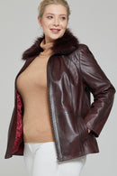 Samantha Women's Leather Jacket | Derimod
