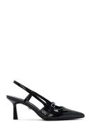 Women's Black Open Back Thin Heeled Shoes | Derimod