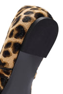 Woman Leopard Buckle Leather Babet | Derimod