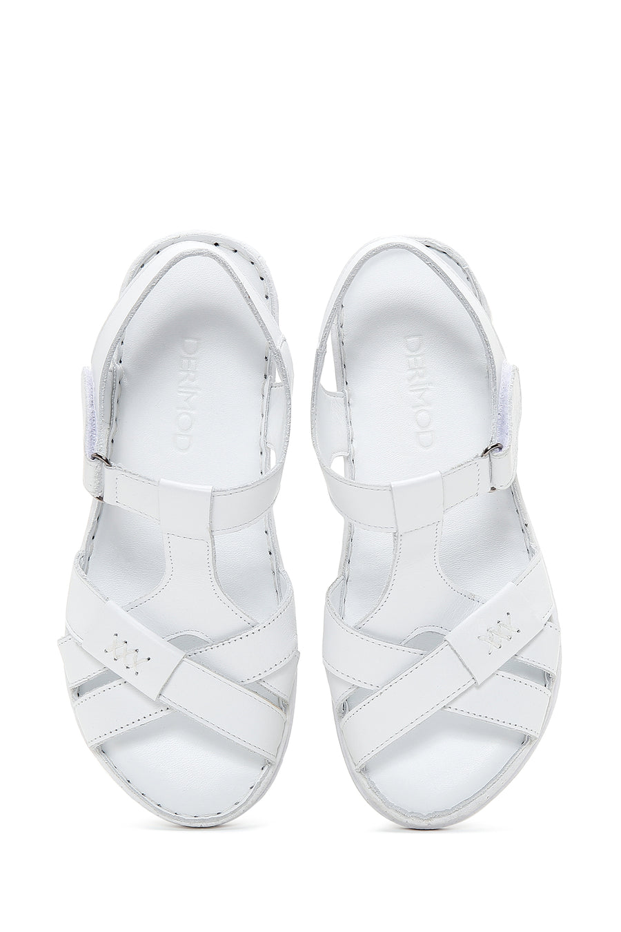 Kadın Beyaz Deri Comfort Sandalet