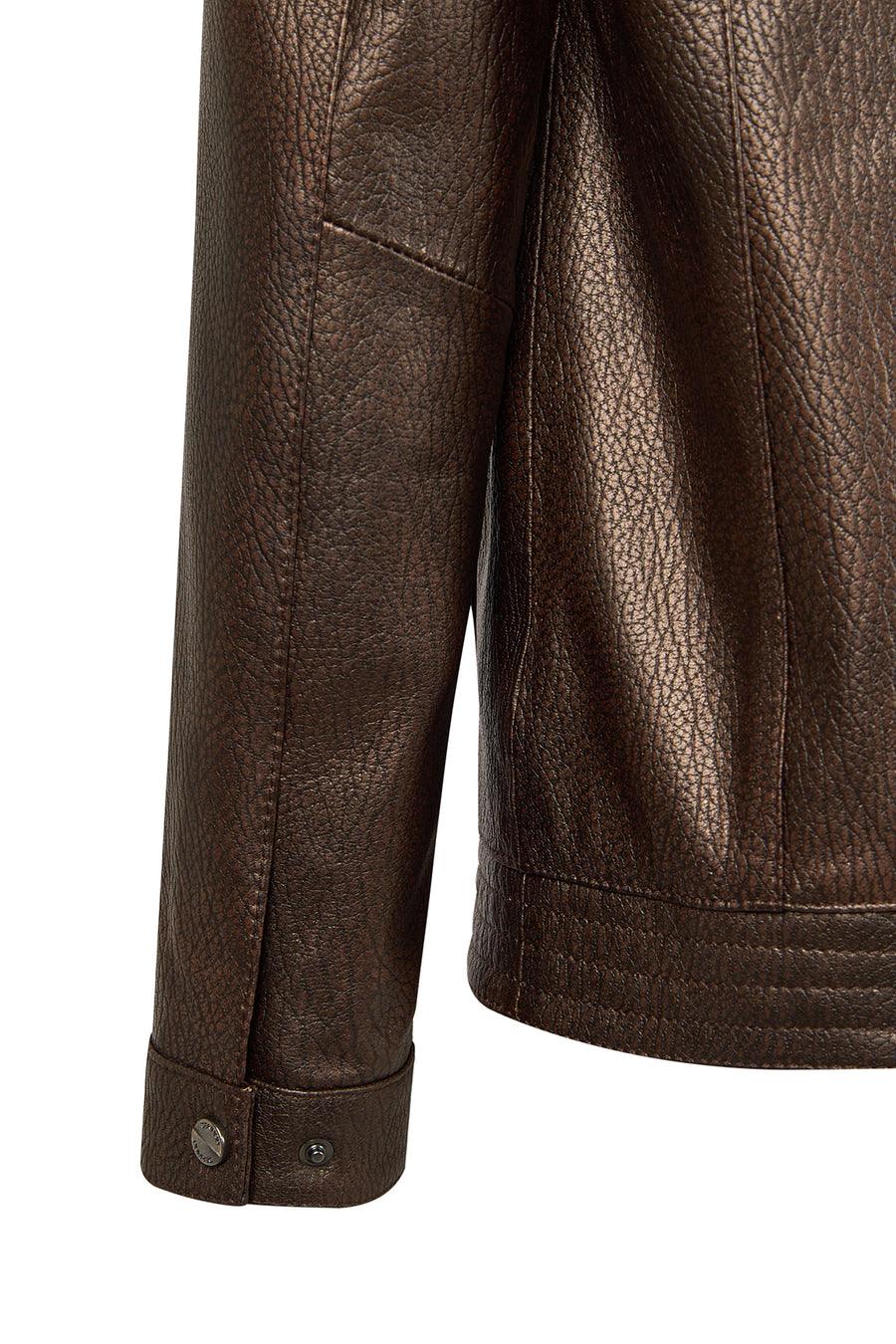 Oscar Male Brown Zippered Leather Jacket