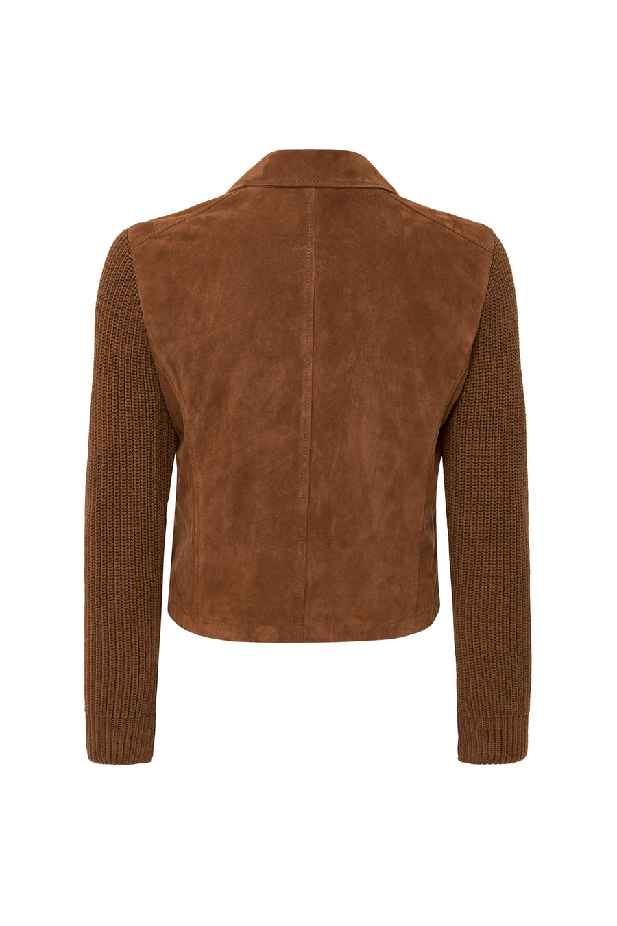 Marcy Women's Brown Double Breasted Suede Leather Jacket