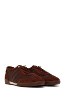 Woman Brown Lace-Up Leather Sneaker | Derimod