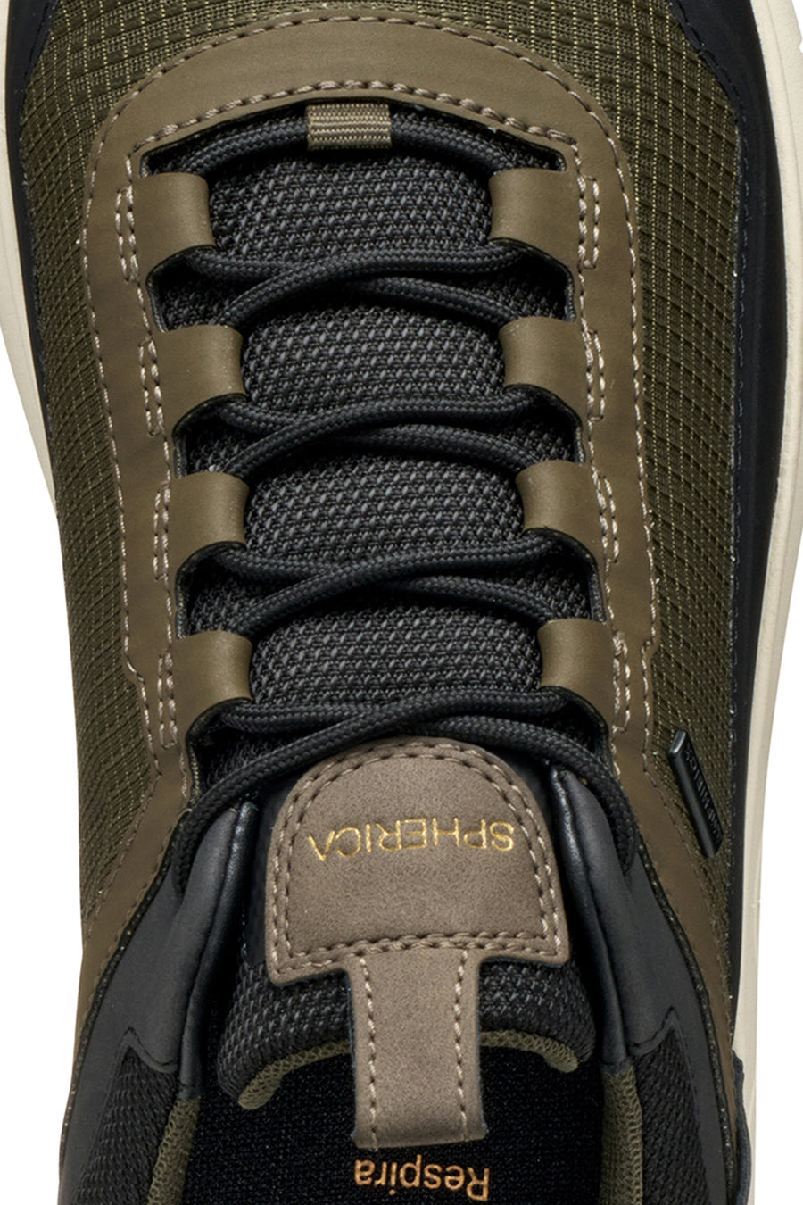 Geox Men Khaki U Spherica 4X4 B Abx A - Text+ Lace-Up Thick-Soled Fabric Sneaker