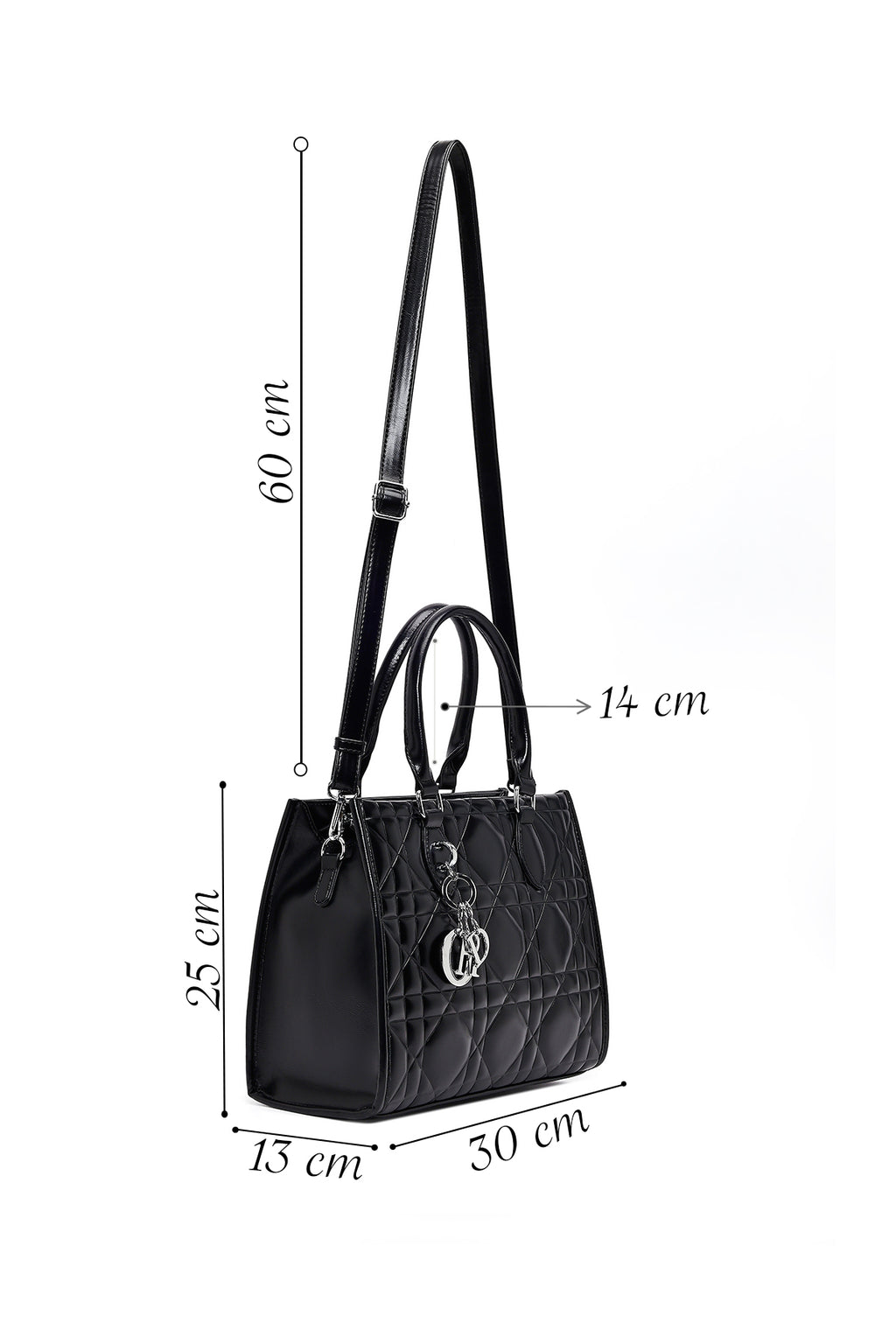 Kadın Siyah Uzun Askılı Kapitone Klasik Kol Çantası