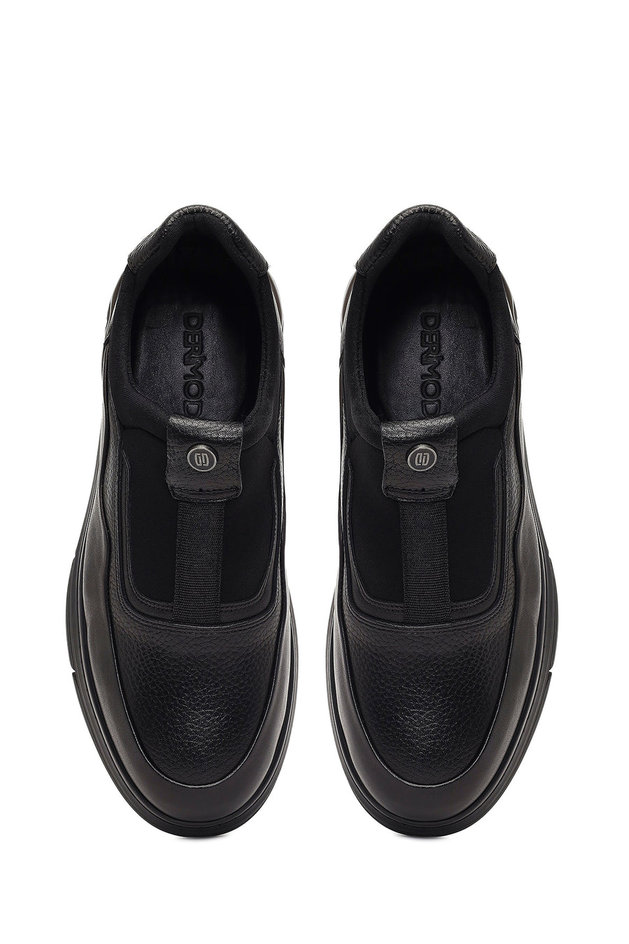 Male Black Leather Casual Comfort Sneaker