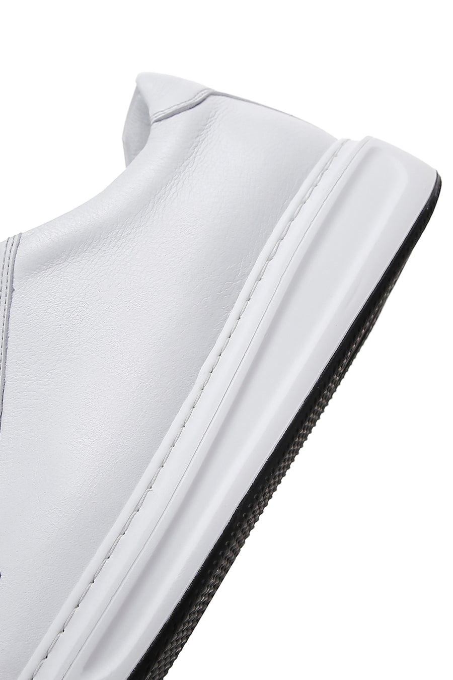 Erkek Beyaz Bağcıklı Deri Sneaker