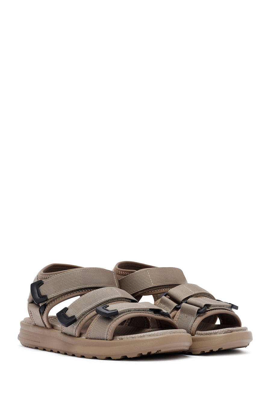 Men's Beige Fabric Sandals