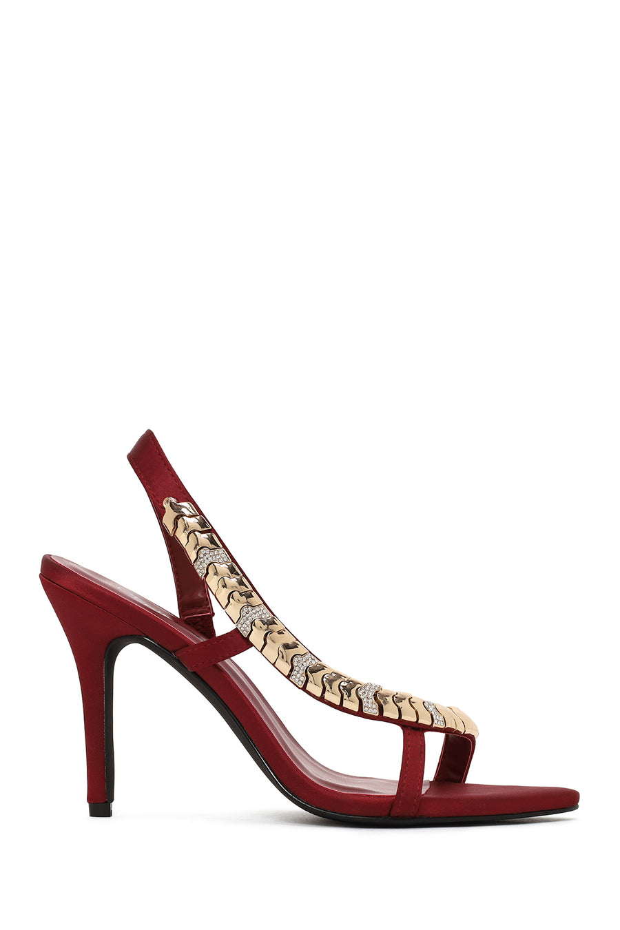 Woman Burgundy Embellished High Stiletto-Heel Sandal 26SFD443414 | Derimod