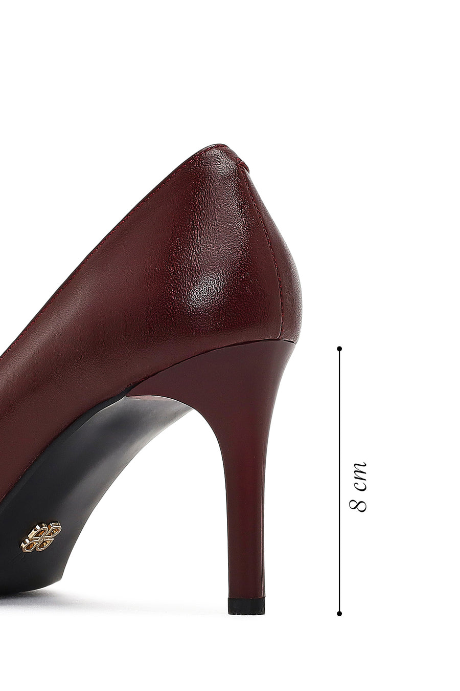 Women's Burgundy Thin Heeled Leather Stiletto