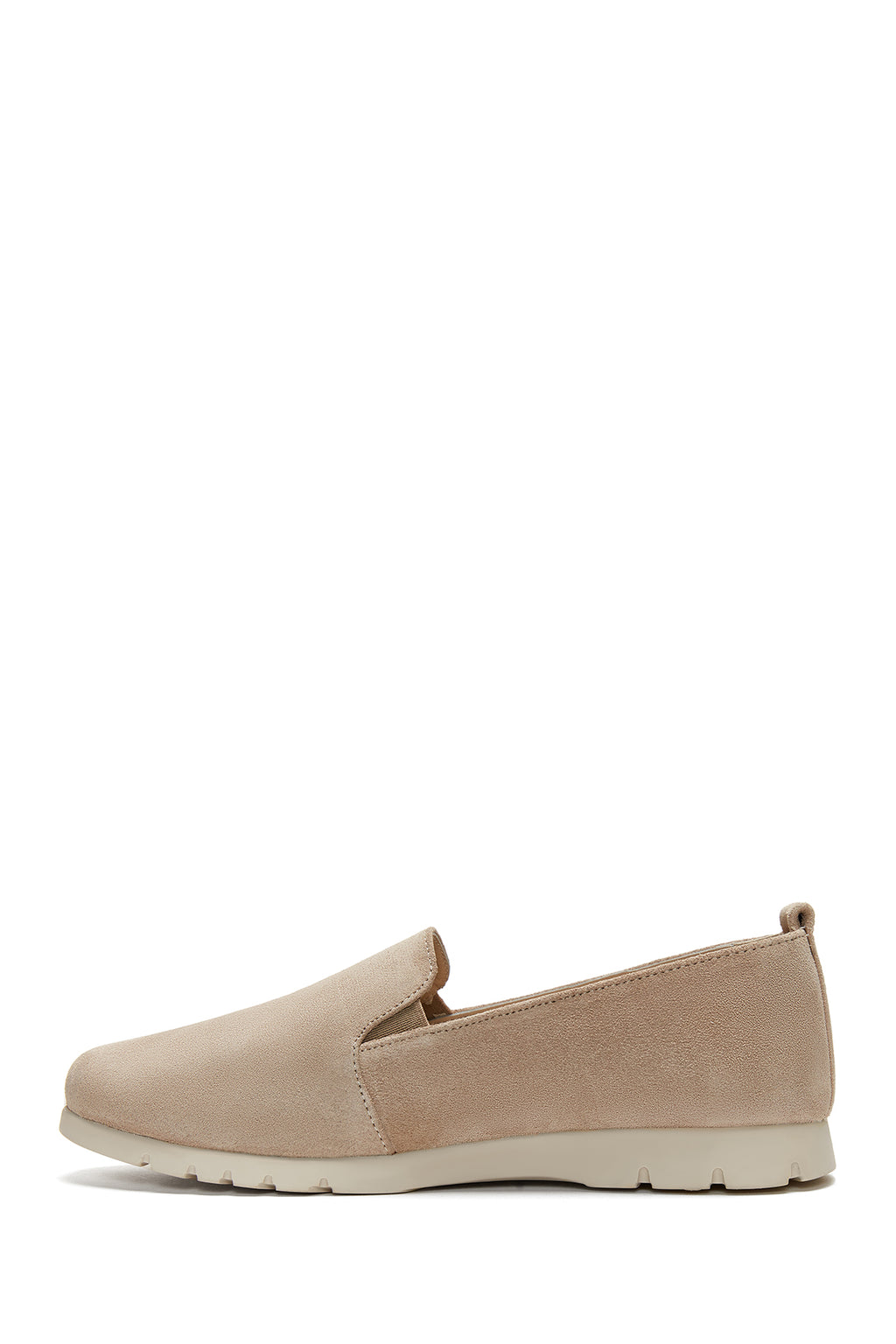 Kadın Gri Süet Deri Comfort Loafer