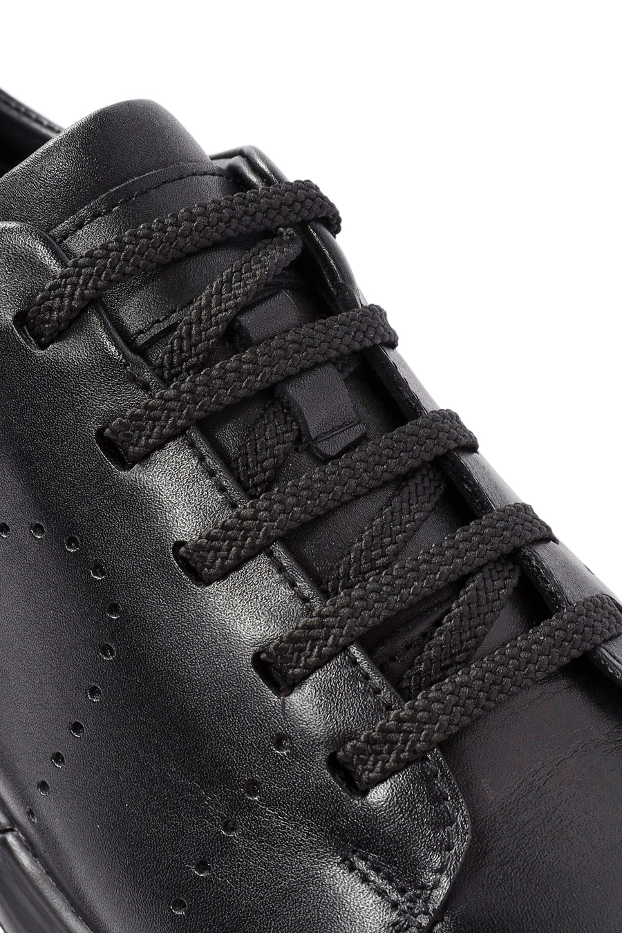 Men's Black Lace-up Leather Sneaker