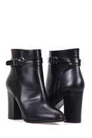 Women's Belt Detailed Leather Boots | Derimod