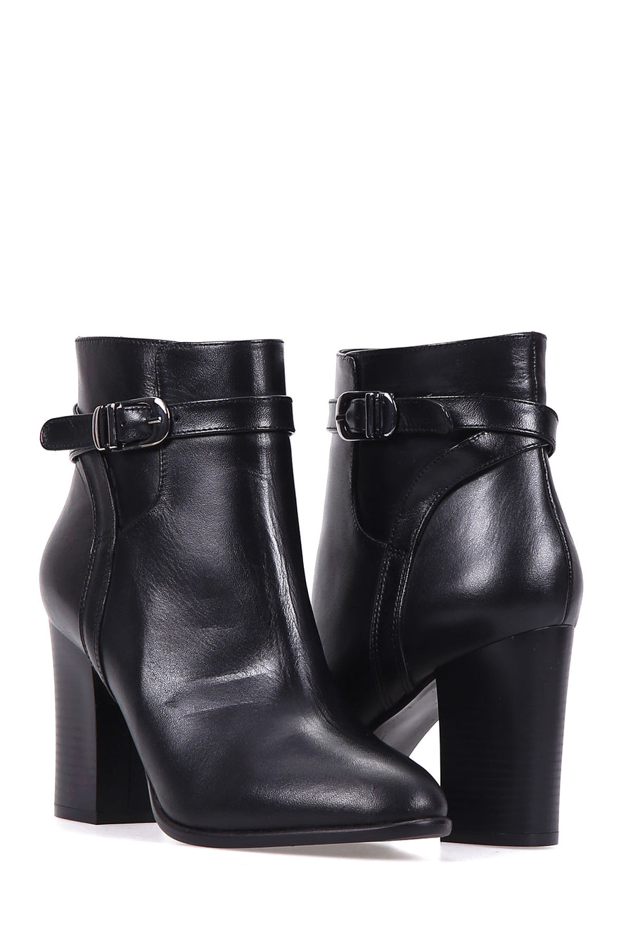 Women's Belt Detailed Leather Boots