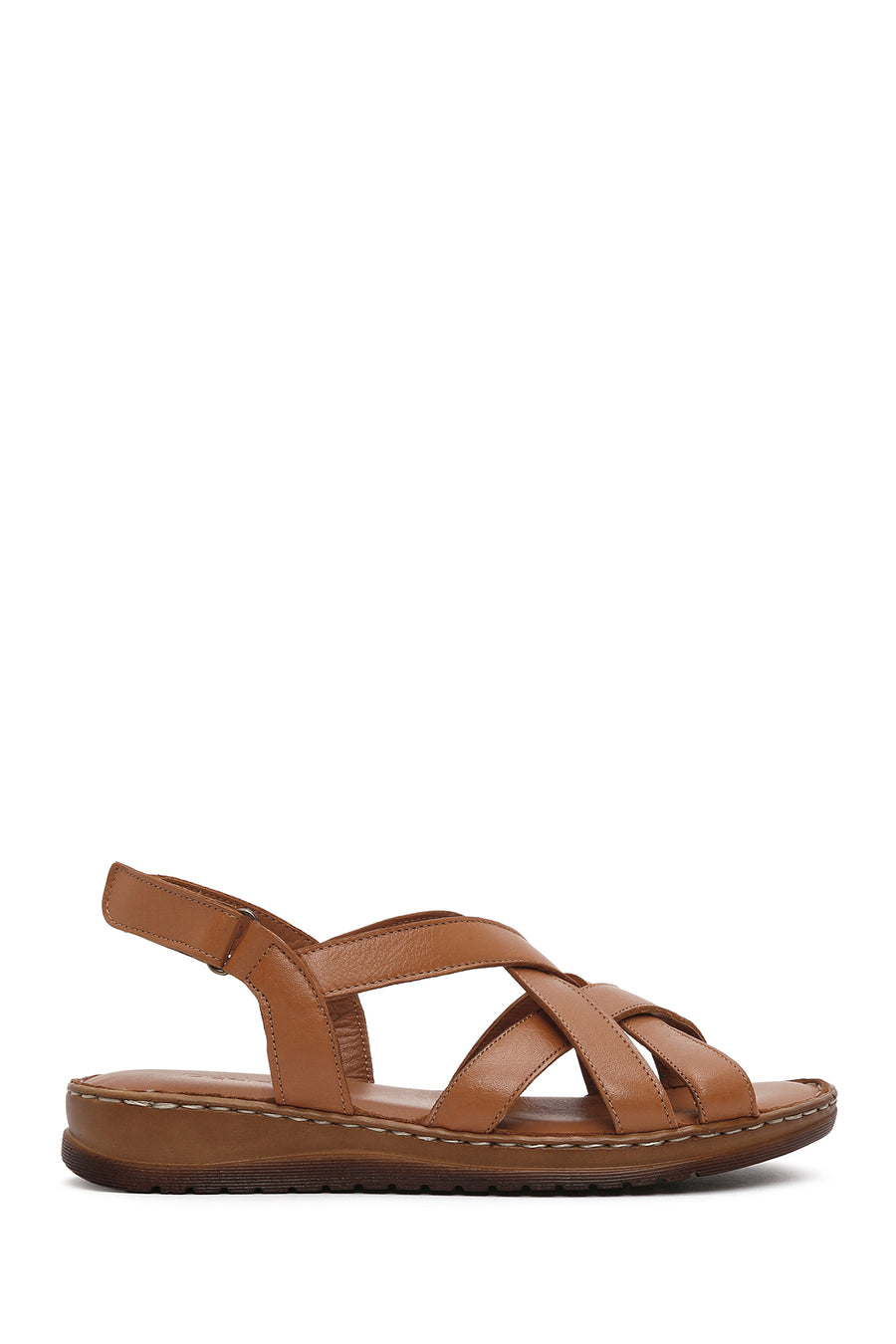 Women's Tan Leather Comfort Sandals 25SFD340418 | Derimod
