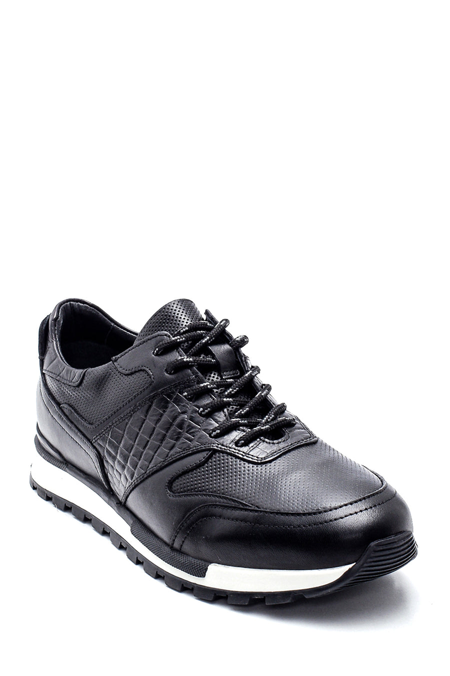Men's Leather Crocodile Detailed Sneaker
