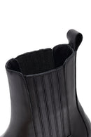 Woman Black Leather Chelsea Boots | Derimod