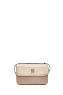 Women's Beige Printed Long Strap Crossbody Bag | Derimod