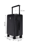 Unisex Black Cabin-Size Suitcase | Derimod
