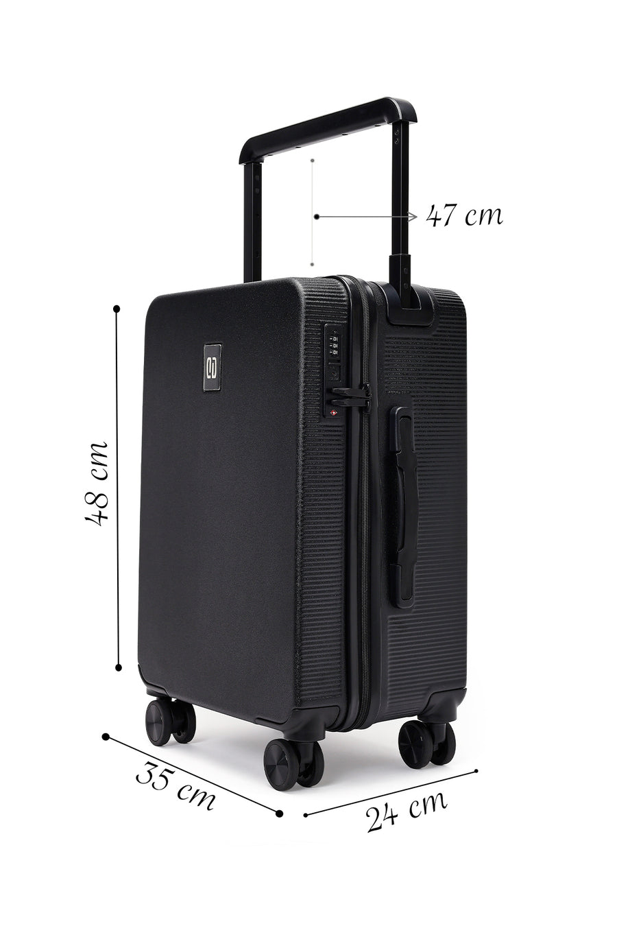 Unisex Black Cabin-Size Suitcase