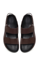 Male Brown Strapped Leather Sandals | Derimod