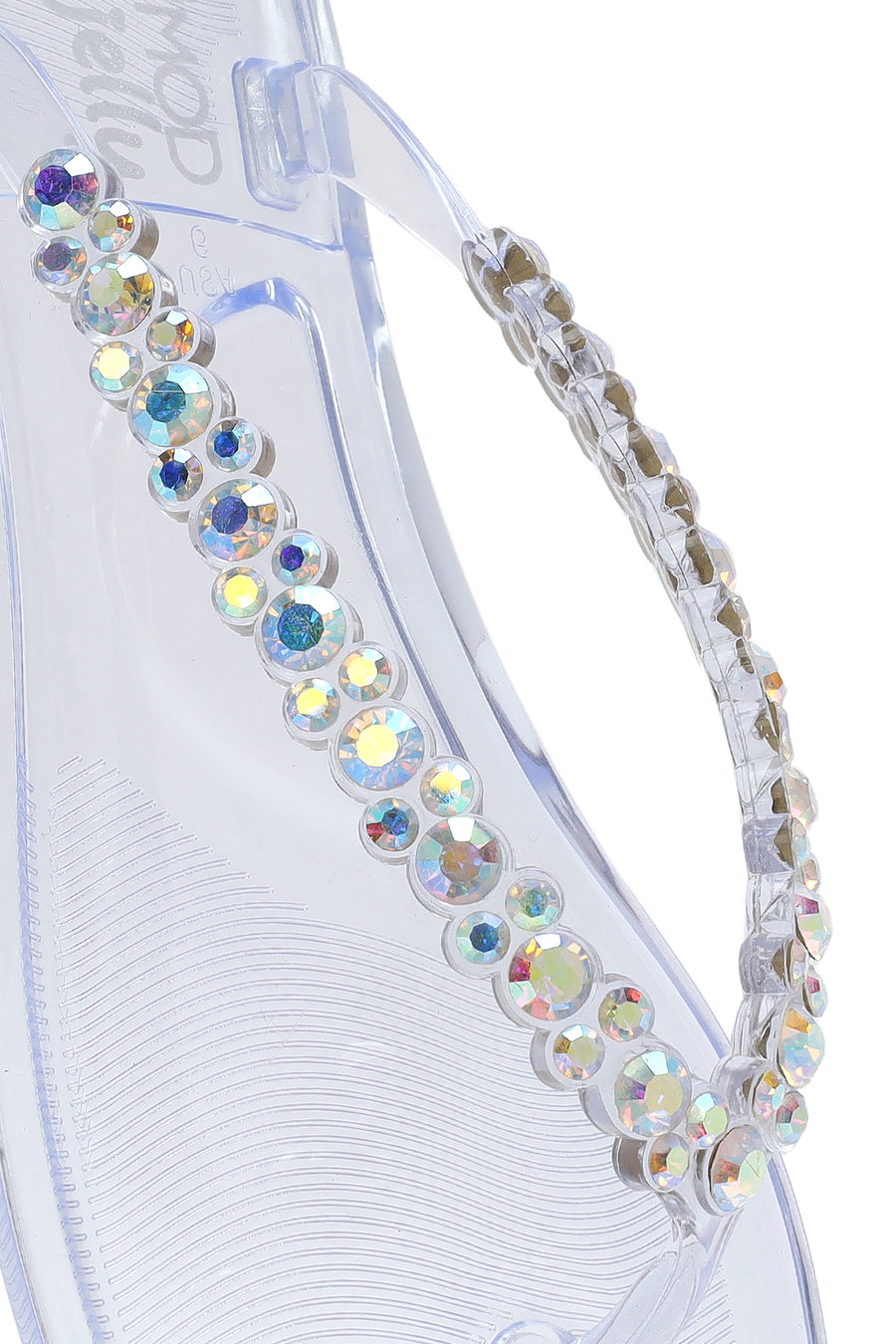 Women's Transparent Flip Flops with Stones Jelly Slippers