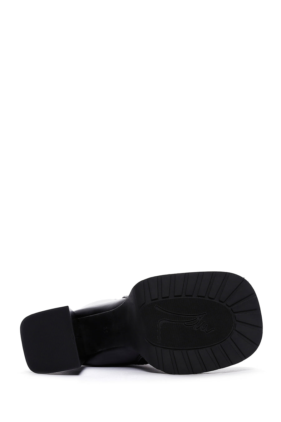 Women's Black Leather Platform High Heel Boots