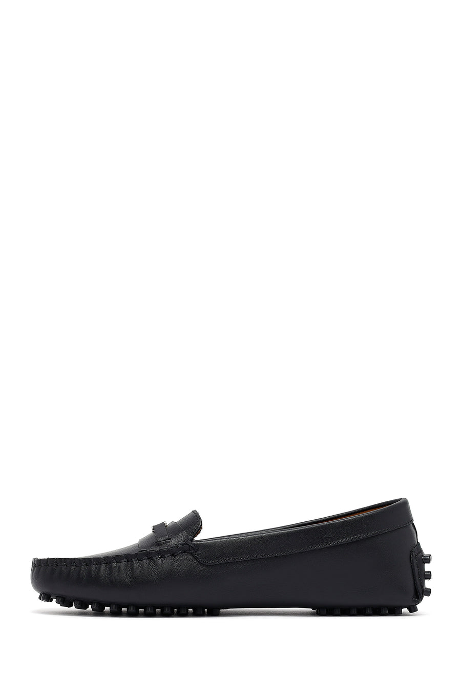 Woman Black Buckle Leather Loafer