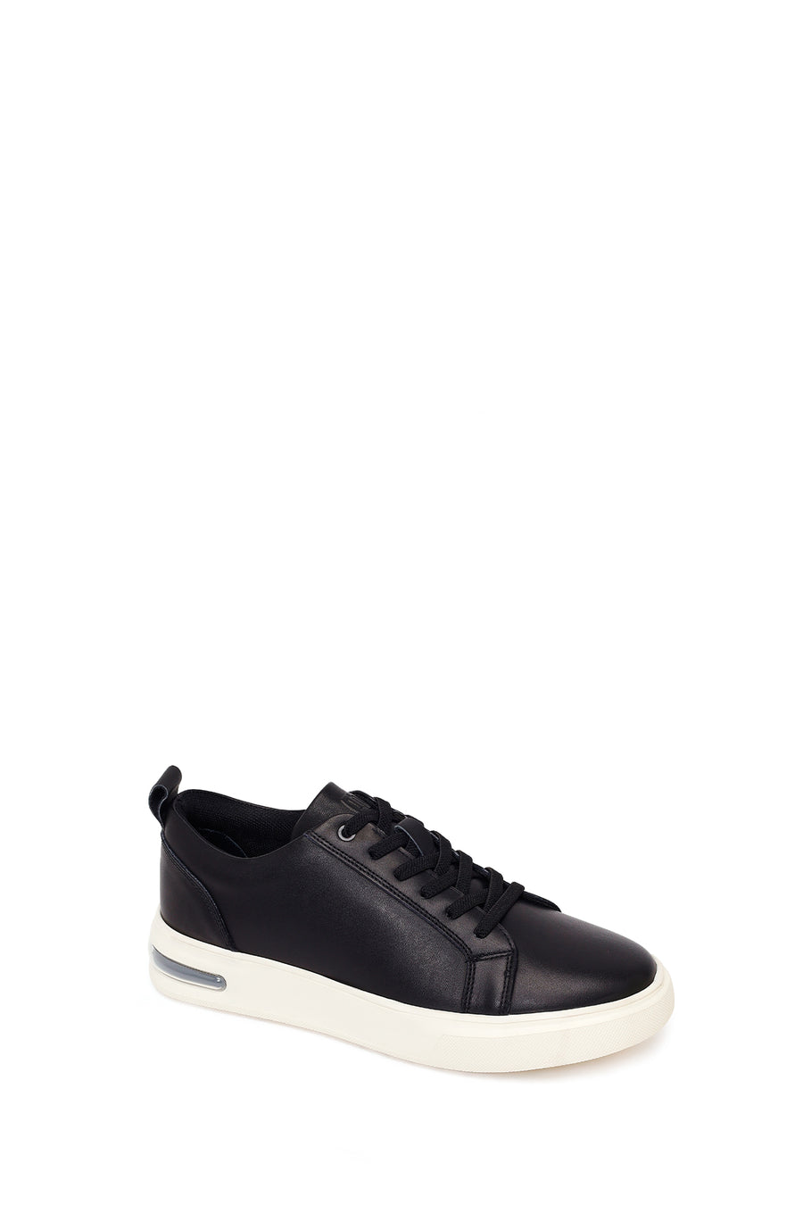 Erkek Siyah Bağcıklı Deri Sneaker