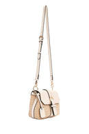 Woman White Long-Strap Straw Shoulder Bag | Derimod