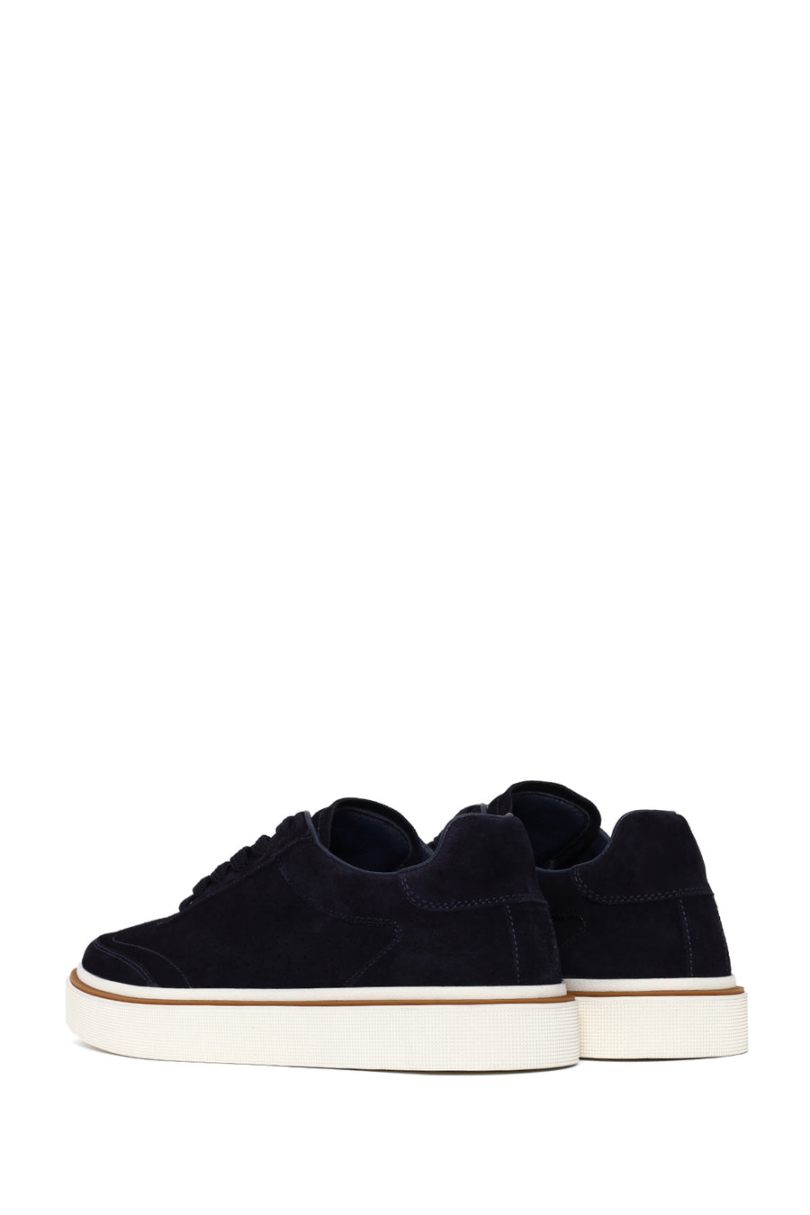 Erkek Lacivert Bağcıklı Süet Deri Sneaker