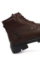 Men's Brown Zippered Thick-Soled Leather Boots | Derimod