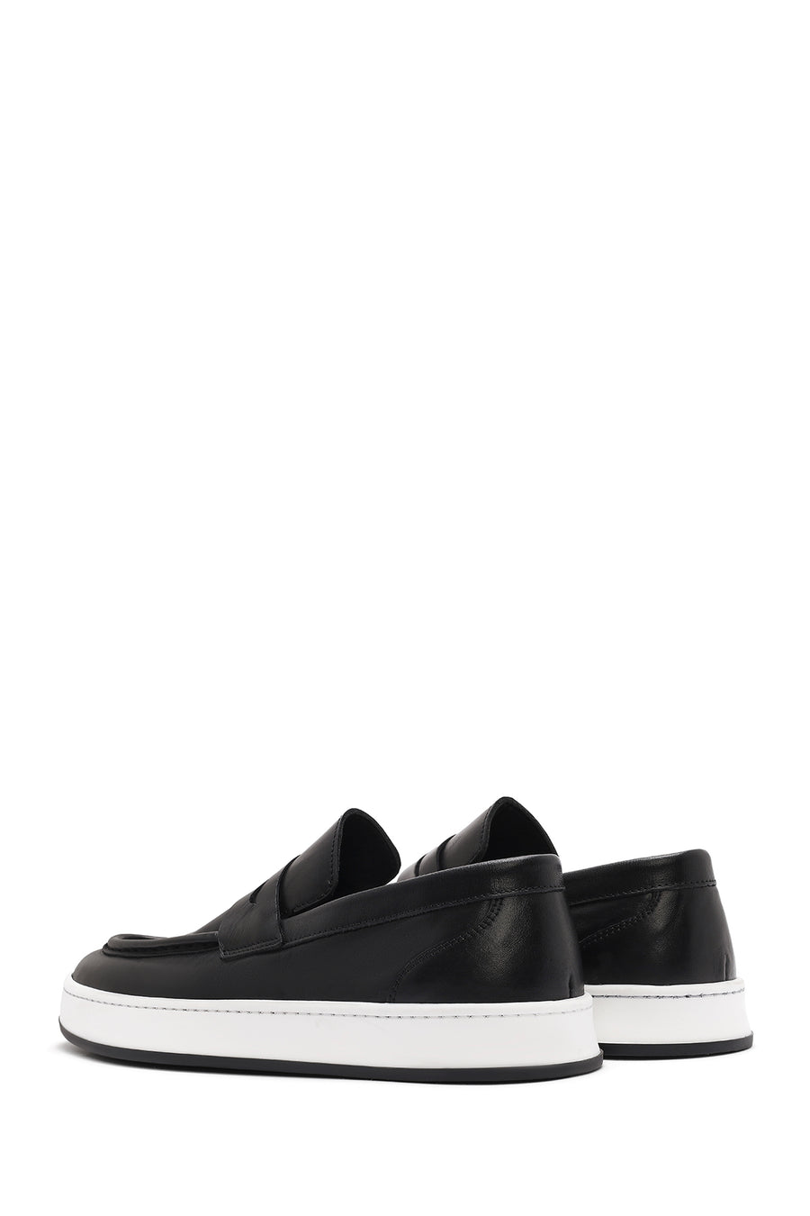 Men's Black Chunky Leather Loafers