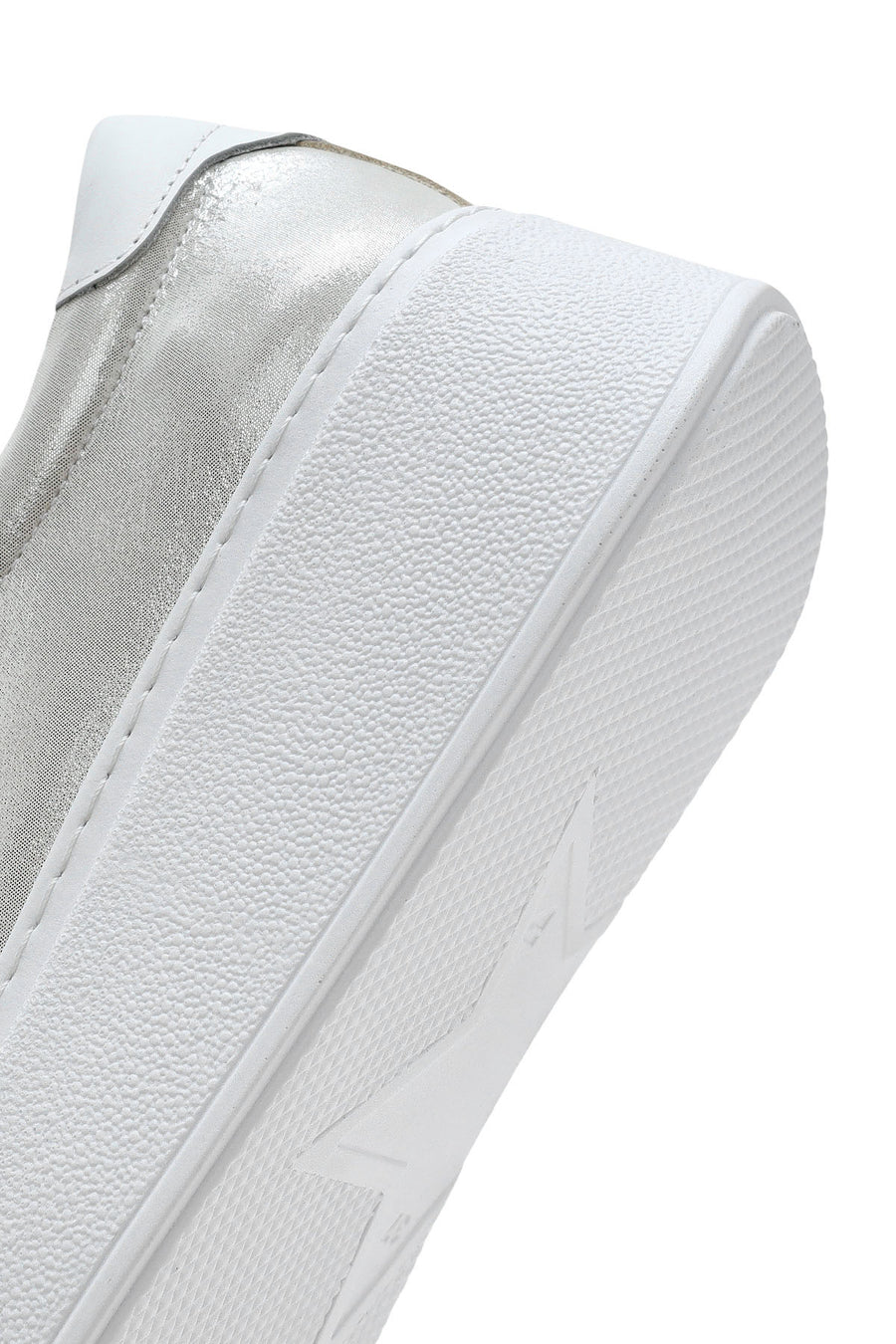 Kadın Gümüş Kalın Tabanlı Yandan Fermuarlı Deri Sneaker