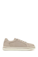 Erkek Bej Bağcıklı Deri Sneaker | Derimod