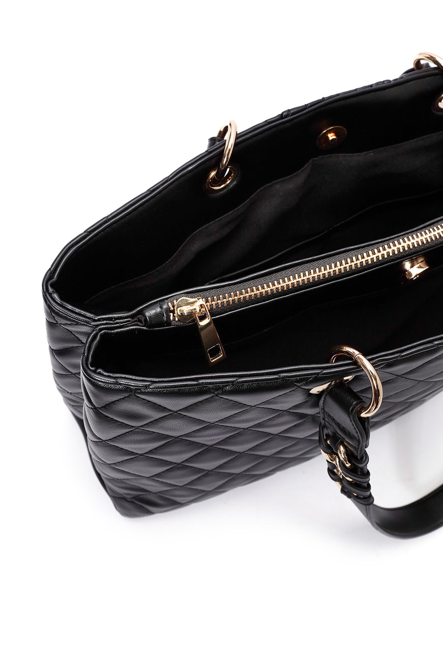 Women's Black Quilted Shoulder Bag