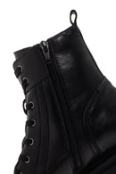 Geox Women's Black Zippered Leather Boots | Derimod