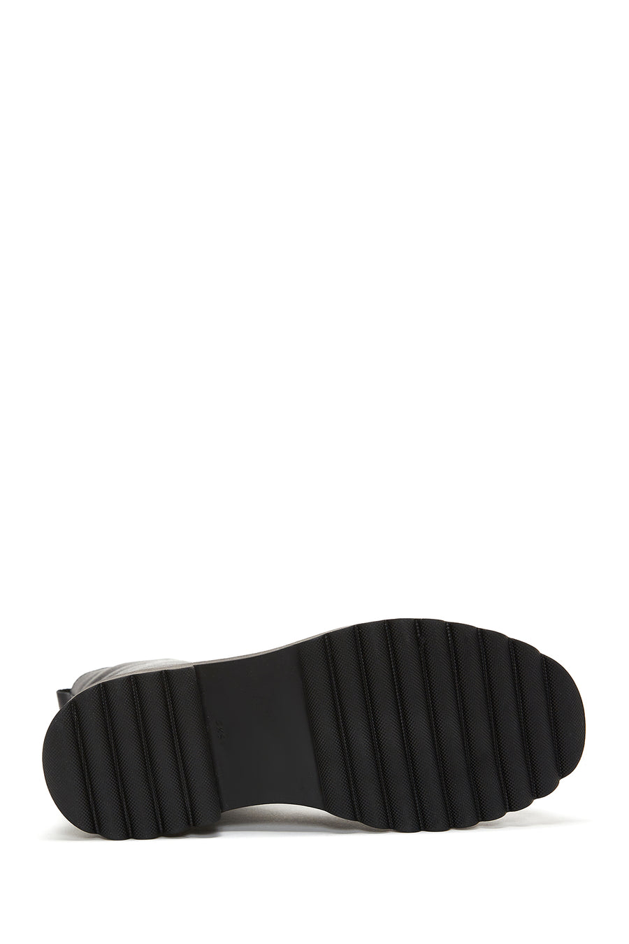 Women's Black Zippered Boots Flat Leather Boots