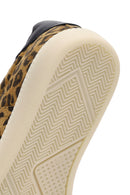 Women's Brown Lace-Up Patterned Suede Leather Sneakers | Derimod
