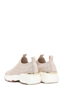 Derimod Zero Women's Beige Patterned Thick Soled Sneakers | Derimod