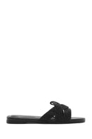 Women's Black Stone Slippers | Derimod